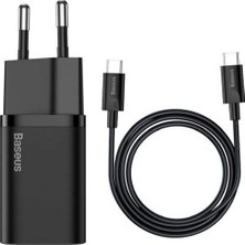 Belirtilmemiş Super Si Pd 25W Type-C To Type-C Kablo Duvar Şarj Seti Siyah