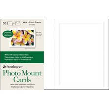 Belirtilmemiş Strathmore Fotoğraf Montaj Kartları, Beyaz, Klasik Kabartmalı Bordür, 12,7 x 17,5 Cm, 50 Kart (80 L