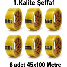 Beronika 1. Kalite Şeffaf Koli Bandı 45 mm x 100 M (6 Adet)