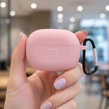 Caseonn Xiaomi Redmi Buds 8 Kılıf Askı Aparatlı Mat Silikon Pembe