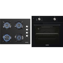 Belirtilmemiş Kumtel Siyah Ankastre Set (Ko-40 Tahdf Ocak, B66-S2 Fırın)