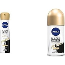 Belirtilmemiş Nivea Kadın Sprey Deodorant Black & White Invisible (150 Ml) Nivea Kadın Roll On Deodorant Black