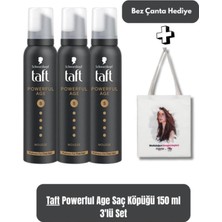 Belirtilmemiş Taft Powerful Age 5 Ekstra Güçlü Saç Köpüğü 150 ml X3 + Bez Çanta Hediyeli