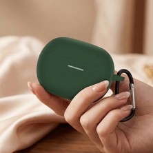 Caseonn Xiaomi Redmi Buds 8 Kılıf Askı Aparatlı Mat Silikon Koyu Yeşil