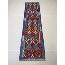 Afgan Halı El Dokuma Afgan Kilim Çift Taraf Kullanım Kök Boya Yolluk 83 x 298 cm