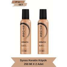 Belirtilmemiş Syoss Keratin Saç Köpüğü, 250 ml x 2 Adet, 3'ü 1 Arada Stil, Bakım Koruma