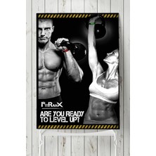 Belirtilmemiş Postermanya (PSTER6039) Level Up Vücut Geliştirme Body Building Fitness Posteri 40X60CM