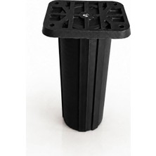 Belirtilmemiş Kare Başlı Siyah Ayarlanabilir Destek Ayağı 13X20 cm Sert Plastik Tekli Dolap Mobilya Ayağı