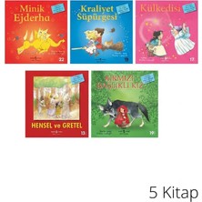Türkiye İş Bankası Kültür Yayınları 3-7 Yaş Çocuk Kitapları 5 Adet Minik Ejderha-Hensel ve Gretel-Külkedisi-Lırmızı Başlıklı Kız-Kraliyet Süpürgesi