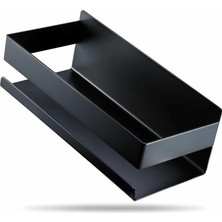 Belirtilmemiş Mallart® Siyah Paslanmaz Metal Banyo Rafı - Yapışkanlı Duş Rafı Mutfak Düzenleyici Organizer