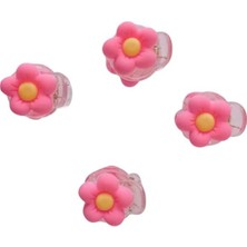 Belirtilmemiş Mini Kıskaç Toka, Çiçek Desenli 4’lü Set – Günlük Saç Aksesuarı, Pratik & Şık (Pembe)