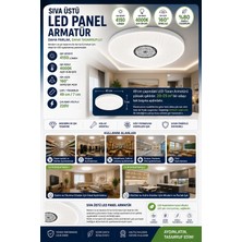 Lena Teknik Sıva Üstü LED Panel 45W Dekoratif Armatür Inci 49 Cm(Gün Işığı 4000K)