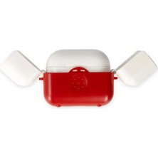 Aydogan's Ayd Apple Airpods 3 (3.nesil) Basmalı Kılıf - Kırmızı-Beyaz