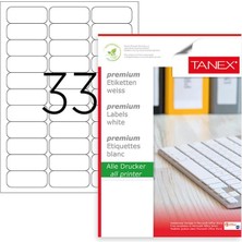 Taneks Tanex Laser Etiket TW-2033 63,5X25,4 mm 100 Adet