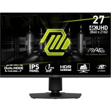 Belirtilmemiş Msi 27" Mag 275UPD E14, Monitör, Uhd, 16:9, Flat, Ips, Uhd:144Hz, Fhd:288Hz, 1ms (Mprt), Fre