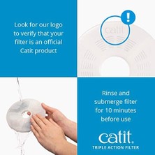 HBMB Store Catit Triple Action Filtre, 3 Kat Etkili Yedek Filtre, Çeşme Filtresi, 12'li Paket