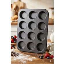 Empressco 12 Bölmeli Yanmaz ve Yapışmaz Muffin Kek Kalıbı, Pratik ve Dayanıklı Tasarım
