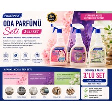 Powermax Oda Parfümü 3'lü Set 600 ml x 3 Sprey Oda Kokusu Çiçek Tazeliği - Yıldızın Rüyası - Beyaz Sabun Kokulu Toplam 1800 ml