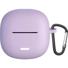 HBMB Store Xiaomi Redmi Buds 6 Lite Ile Uyumlu Kancalı Renkli Silikon Kılıf Lila