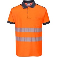 PortWest T180-PW3 Hı-Vıs Polo Tişört Sarı/turuncu