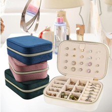 HBMB Store Kadife Takı Beyaz Renk Kutusu Yeni Tasarım Çok Katmanlı Yüzük-Kolye-Küpe Için Saklama Kutusu