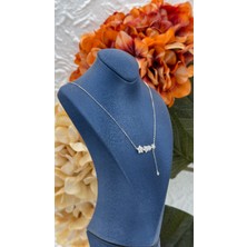 Livora Jewelry 925 Ayar Gümüş Zirkon Taşlı Sallantılı Dörtlü Yıldız Kadın Kolye