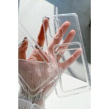 HBMB Store Xiaomi Redmi Note 10 4g Ile Uyumlu Transparent Pulisic Kartlıklı Darbe Emici Shock-Absorbing Kartvizit Bölmeli Transparent Görünümlü Card Case Antişok Kılıf, Şeffaf