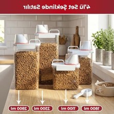 Esranın Dünyası 4'lü Saklama Kabı Seti, Ölçekli Kapak ile Mama ve Yem Için