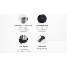 HBMB Store 24V 800ML Araç Kettle Su Isıtıcı Çakmaklık Girişli Paslanmaz Çelik Gösterge Işıklı