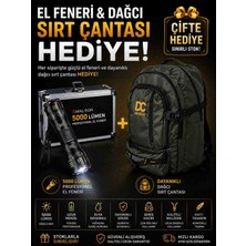 Heyf Smal Son 5000 Lümen Profesyonel El Feneri + Dağcı Sırt Çantası Hediyeli Şarjlı USB El Feneri