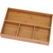 Esranın Dünyası Bambu Ağacından 4 Bölmeli Düzenleyici Tepsi, 29.5 x 20.3 cm