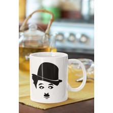 Vektörel Charlie Chaplin Baskılı Porselen Kupa Bardak