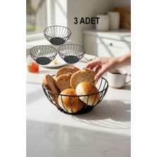 Empressco 3’lü Tel Ekmeklik ve Meyvelik, 19 cm Çap, Şık ve Kullanışlı Tasarım
