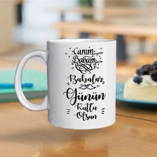 Doğum Günü Canım Babam Kupa Bardak + Ahşap Çakmak Hediyeli