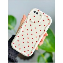 HBMB Store Iphone 7 Plus ve 8 Plus ile Uyumlu Kırmızı Kalpler Baskılı Lansman Silikon Kılıf