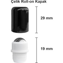 HBMB Store Afracam 10 ml Çelik Roll On Şişesi 10 cc Sızdırmaz Siyah Kapaklı Cam Şişe 2 Adet (Şeffaf, 10)