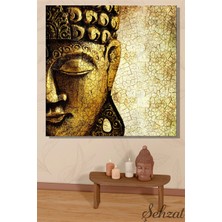 Şehzat Kare Kanvas Duvar Tablosu Salon Yatak Odası Ofis Asya Ruhsal Vintage Buddha Feng Shui Buda