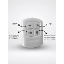 HBMB Store 3lü Kumandalı Kabin LED Set Gece Lambası Heroled Mutfak Tezgah Altı Dolap Içi Kabin Altı Banyo Aydınlatması