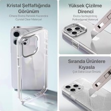 HBMB Store iphone 15 Pro Max Için Hybrid Performance Serisi Ultra Şeffaf Sert Polikarbonat Arka Kısım Orta Sertlikte Silikon Kenarlar ve Stand Olabilen Lens Çerçeveli Kılıf (Natural Titanyum, 15 Pro Max)