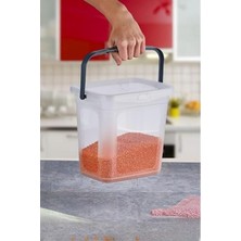 Esranın Dünyası Tutma Saplı Saklama Kabı, 6 Litre Kapasite ile Bakliyat ve Un Için