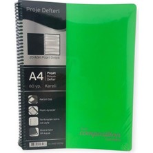 Çınar Defter Composition Plastik Kapak 80 Yaprak Spiralli Kareli Proje Defteri