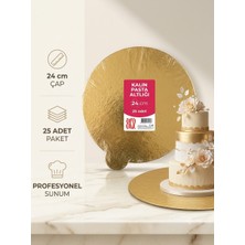 Bens Kalın Pasta Altlığı 24 cm 25'li Gold Renk