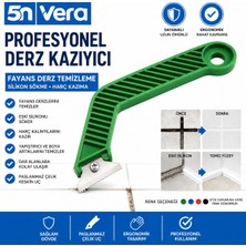 5n Vera Profesyonel Derz Kazıyıcı | Fayans Derz Temizleme Aparatı | Silikon Sökme ve Harç Kazıma El Aleti | Paslanmaz Çelik Uç