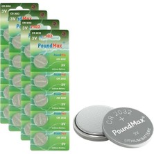 HBMB Store 20 x Poundmax CR2032,DL2032 3V Poundmax Lityum Düğme Pil,airtag,araba Anahtarlık,uzak Kumandalı Araba,terazi ve Tıbbi Cihazlar ile Uyumlu