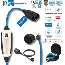 NRGkick Başlangıç Plus 32A Light 22KW 5 Metre Ac Mobil Elektrikli Araç Şarj Kablosu- Ev Prizi (Schuko) Uyumlu Set