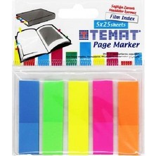 Tetas Kırtasiye Temat Ayraç P-525 45X12MM Page Marker 5 Renk