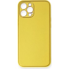 Ata Store Iphone 12 Pro Kılıf Coco Deri Silikon Kapak - Sarı