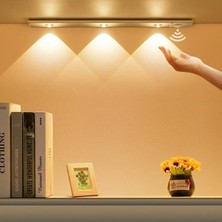 HBMB Store Hareket Sensörlü Ledli Gece Lambası, Parlaklık Ayarı Yapılabilir, 3000K-6000K, 3 Mod, Kablosuz, Merdiven Aydınlatması, USB Şarj Edilebilir Işık, LED Manyetik Lamba, Cata (Akasya - Beyaz 40 Cm)