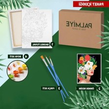 Esranın Dünyası Sayılarla Boyama Tuval Seti Fırça ve Boya Dahil (Çıtalı) 40X50 cm