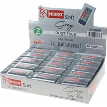 Şahin Kırtasiye Mikro Silgi 2B-30GR Grey Soft 30'lu Paket